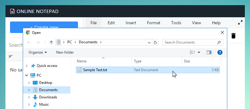 Open file dialog in Eramedia